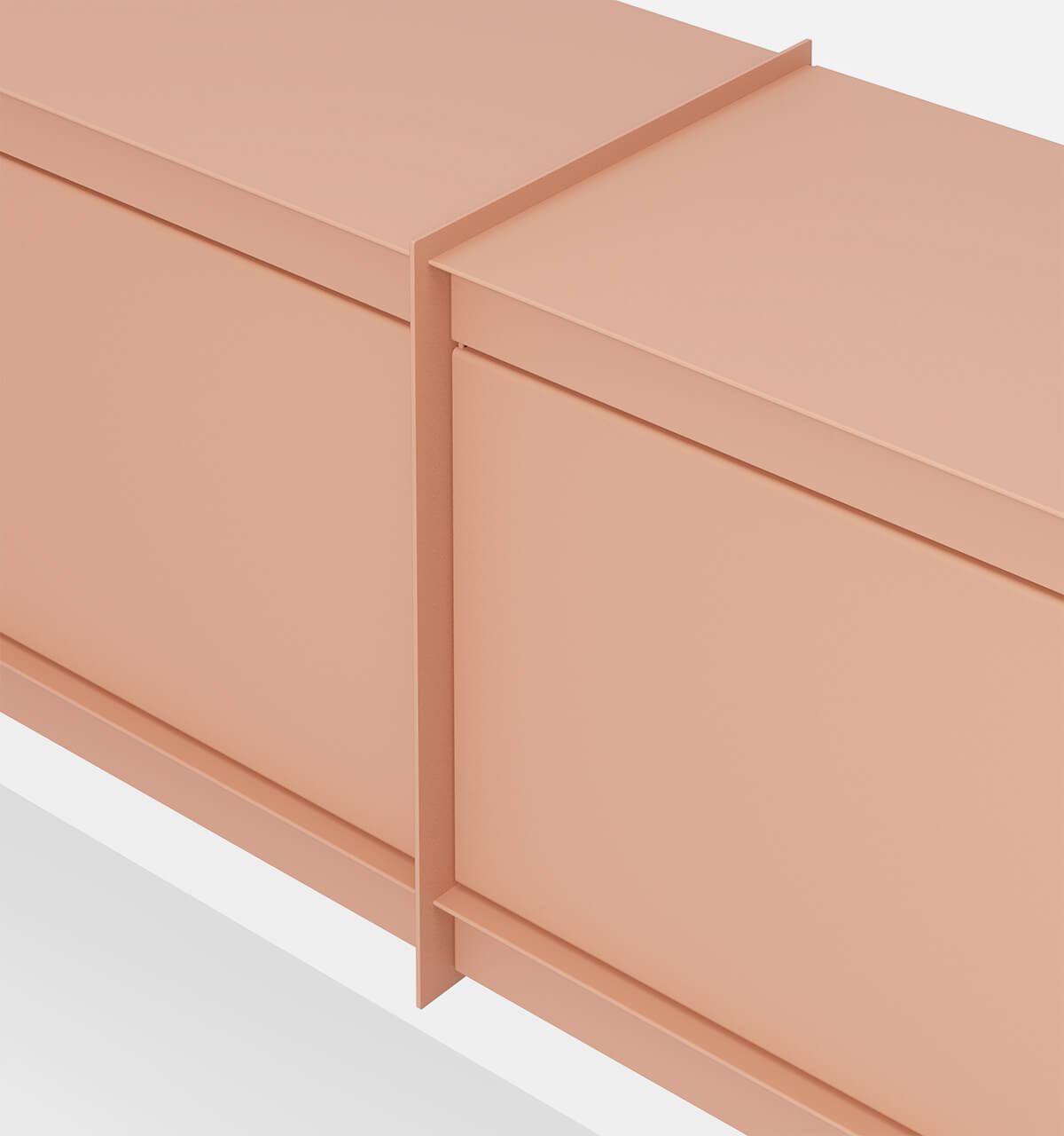 Plié Wall Unit Extension 2 Tall Drawers 240 cm / 94 in / Coral