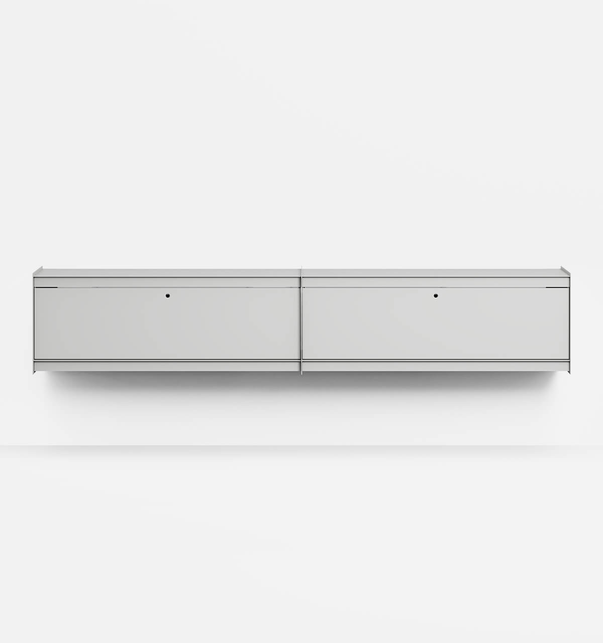Plié Wall Unit Extension 2 Tall Drawers 240 cm / 94 in / Light Grey