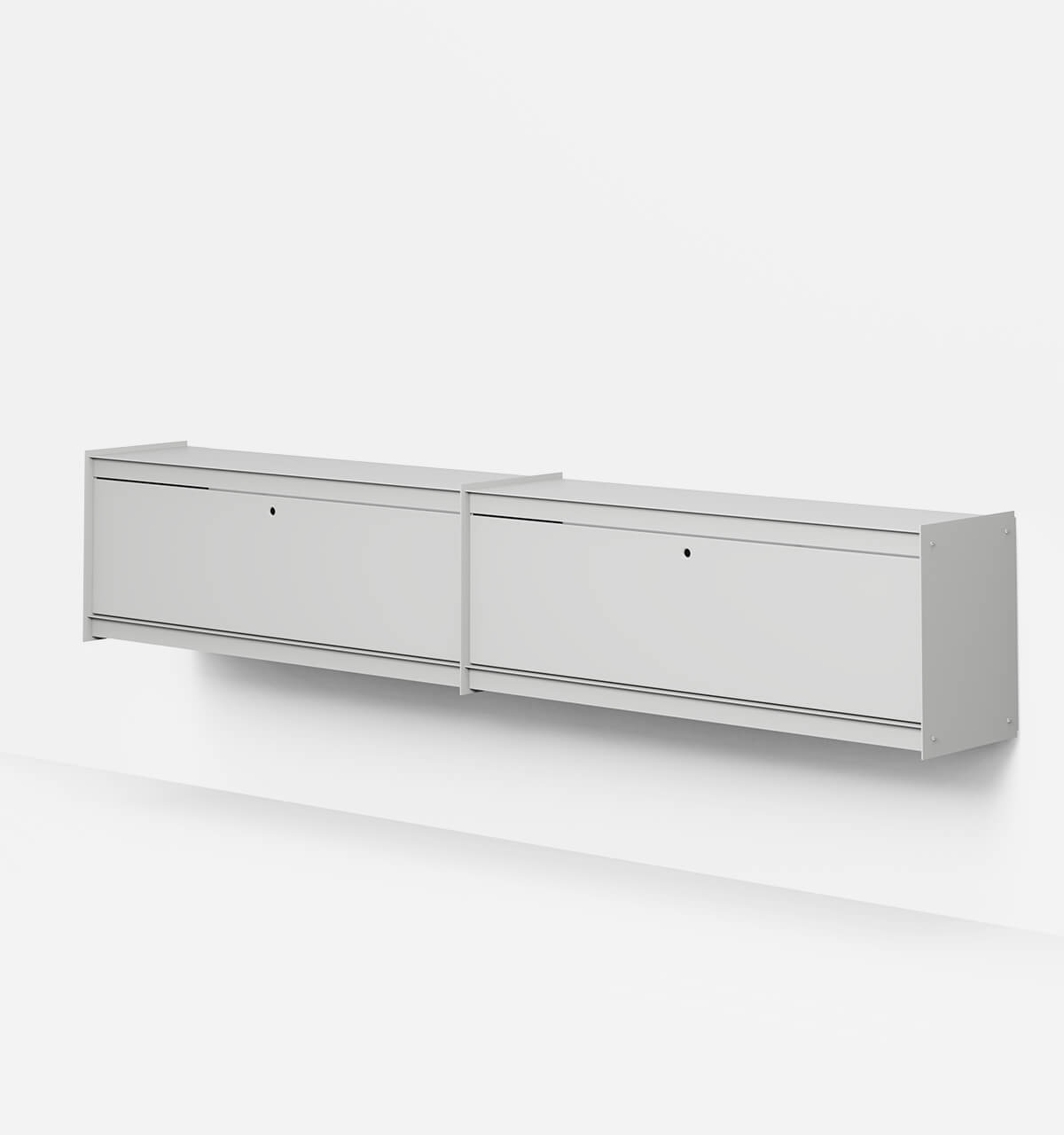 Plié Wall Unit Extension 2 Tall Drawers 240 cm / 94 in / Light Grey