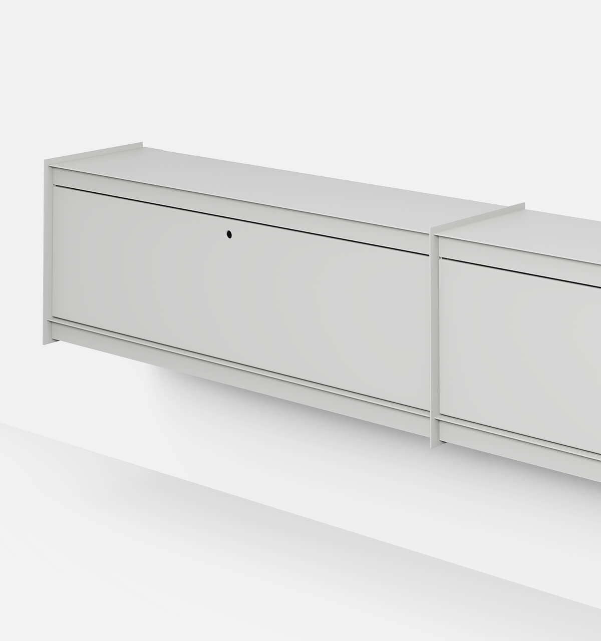 Plié Wall Unit Extension 2 Tall Drawers 240 cm / 94 in / Light Grey