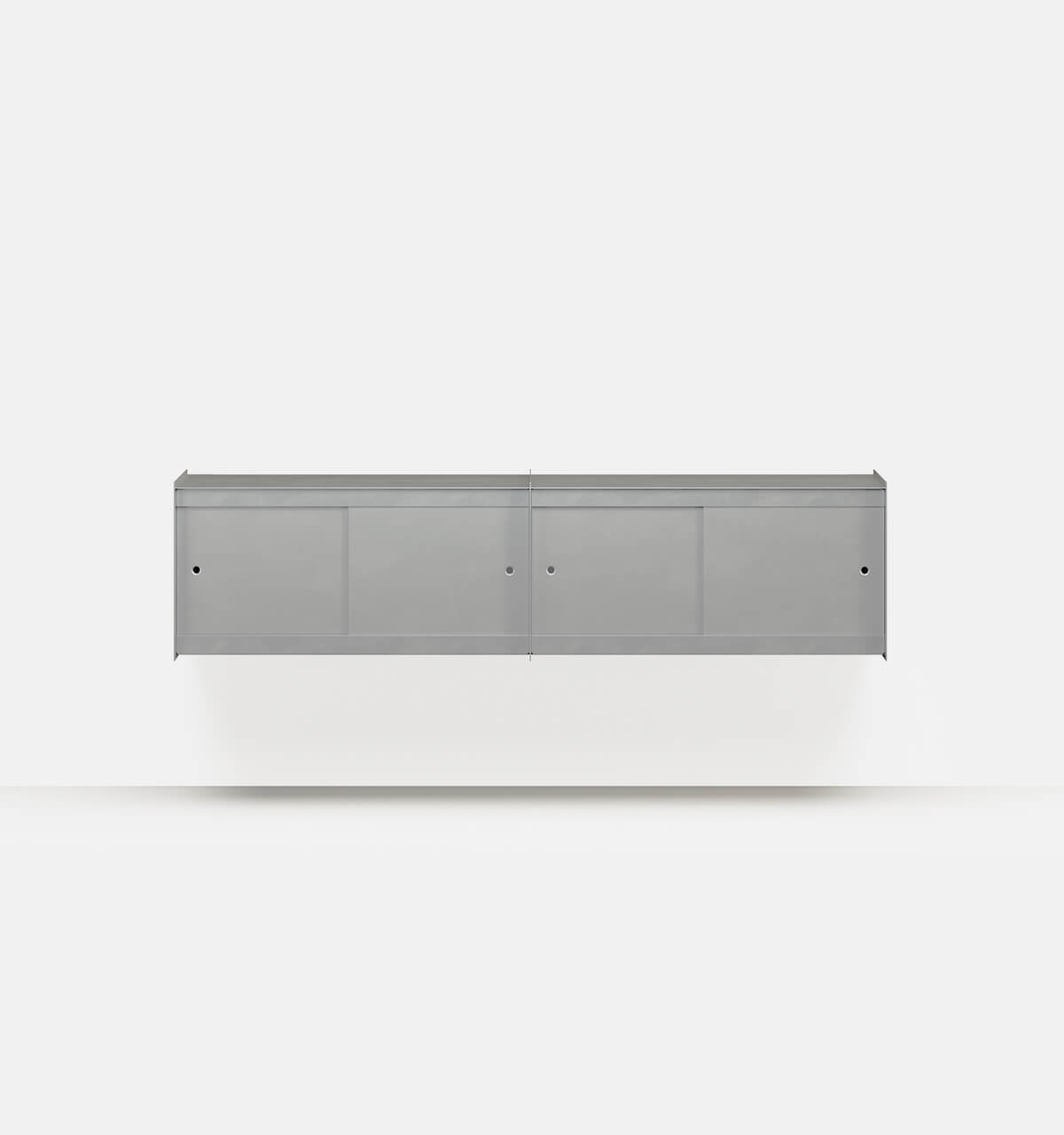 Plié Wall Unit Extension 4 Doors 180 cm / 71 in / Brushed Aluminium