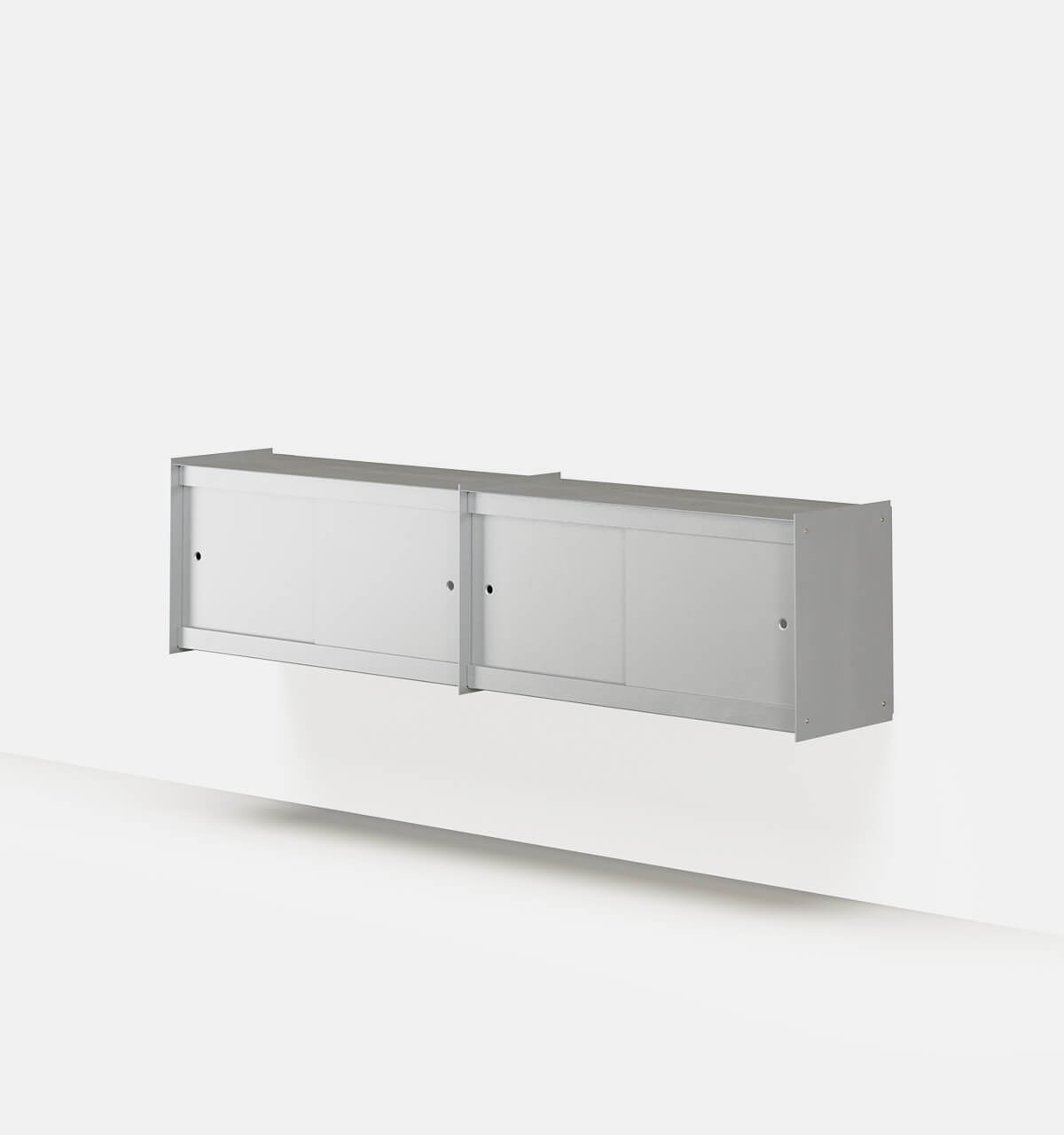 Plié Wall Unit Extension 4 Doors 180 cm / 71 in / Brushed Aluminium