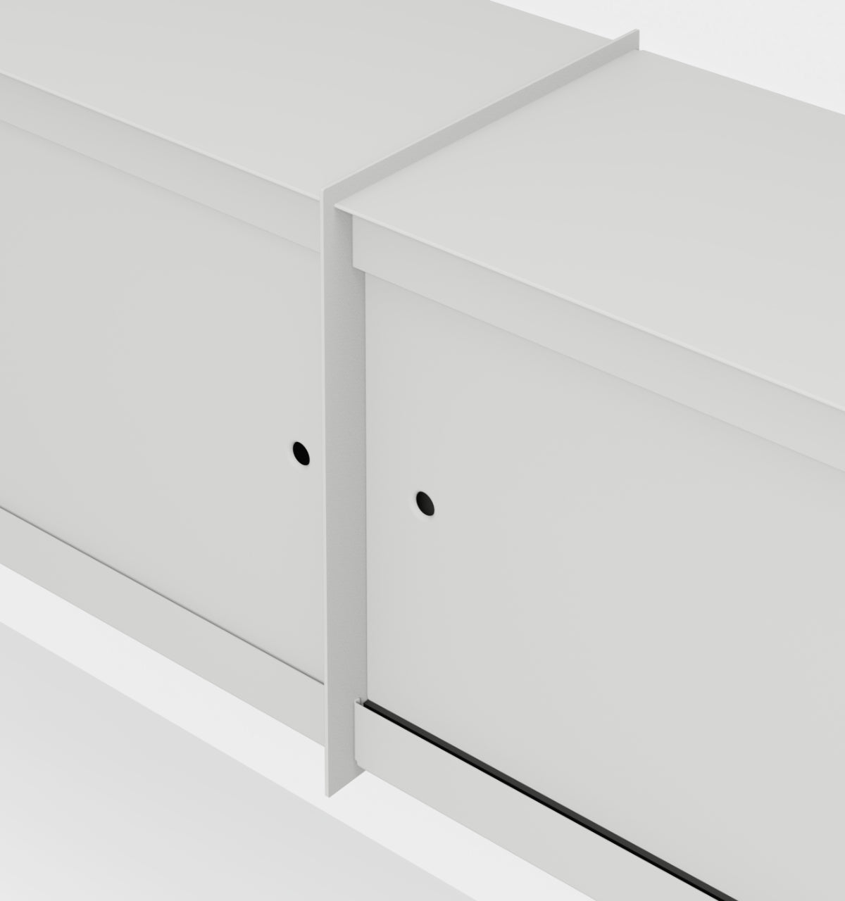 Plié Wall Unit Extension 4 Doors 180 cm / 71 in / Light Grey