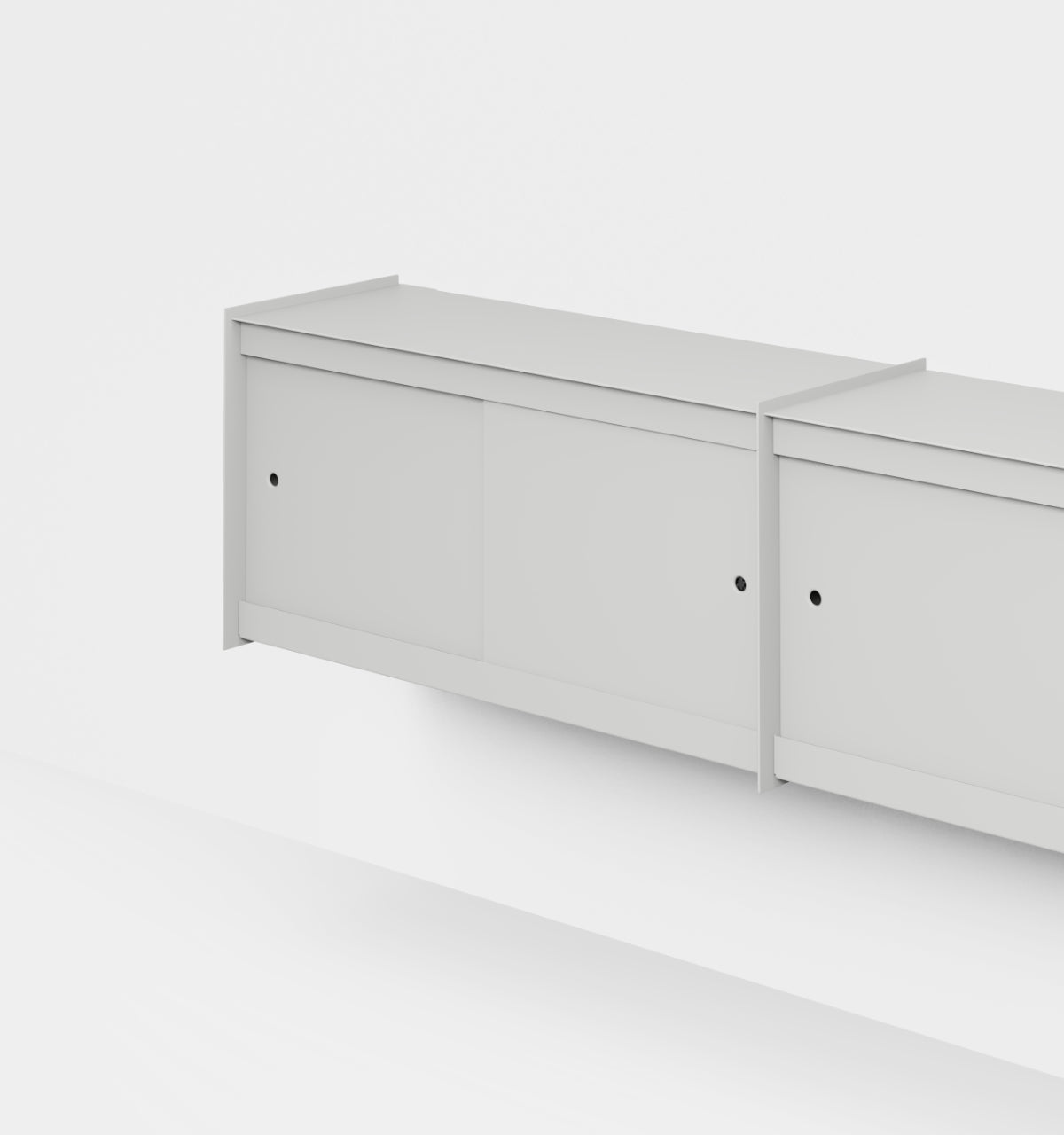 Plié Wall Unit Extension 4 Doors 180 cm / 71 in / Light Grey