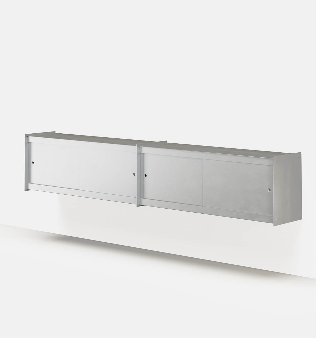 Plié Wall Unit Extension 4 Doors 240 cm / 94 in / Brushed Aluminium