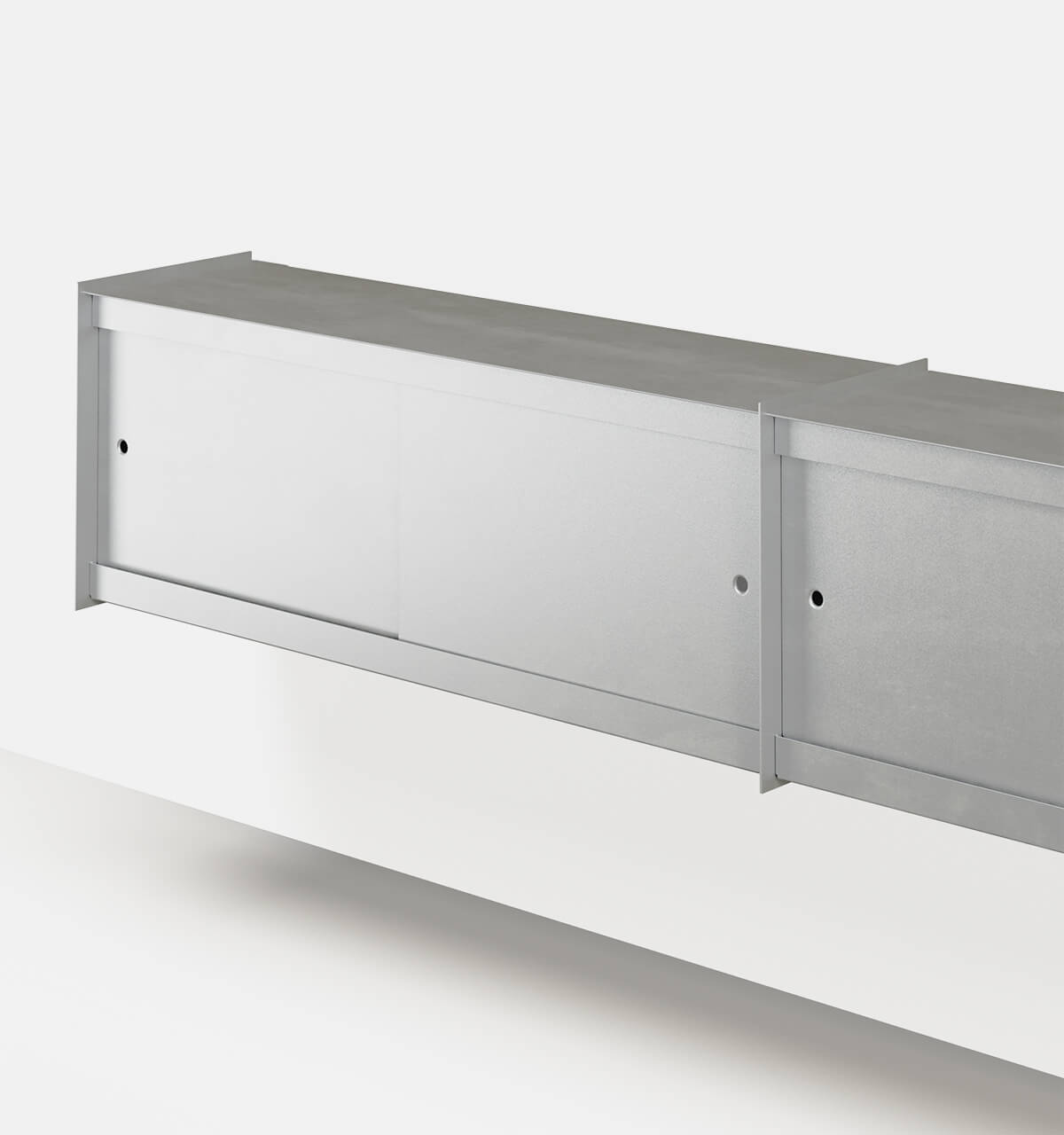 Plié Wall Unit Extension 4 Doors 240 cm / 94 in / Brushed Aluminium