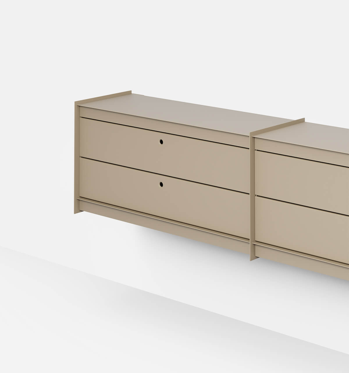 Plié Wall Unit Extension 4 Short Drawers Beige / 180 cm / 71 in
