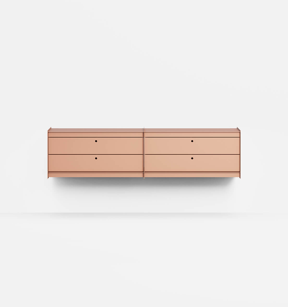 Plié Wall Unit Extension 4 Short Drawers Coral / 180 cm / 71 in