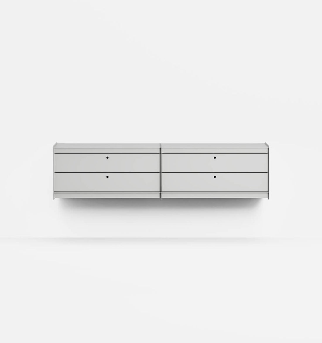 Plié Wall Unit Extension 4 Short Drawers Light Grey / 180 cm / 71 in