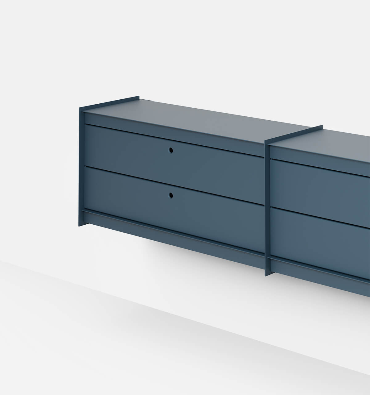 Plié Wall Unit Extension 4 Short Drawers Midnight Blue / 180 cm / 71 in