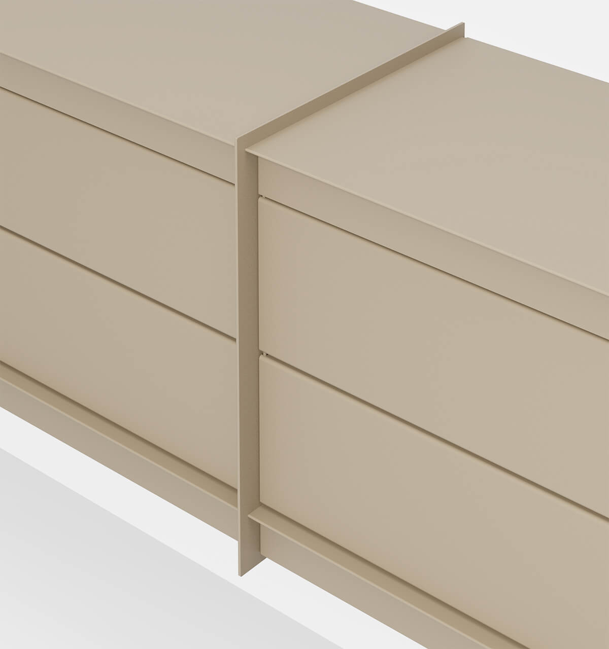 Plié Wall Unit Extension 4 Short Drawers Beige / 240 cm / 94 in