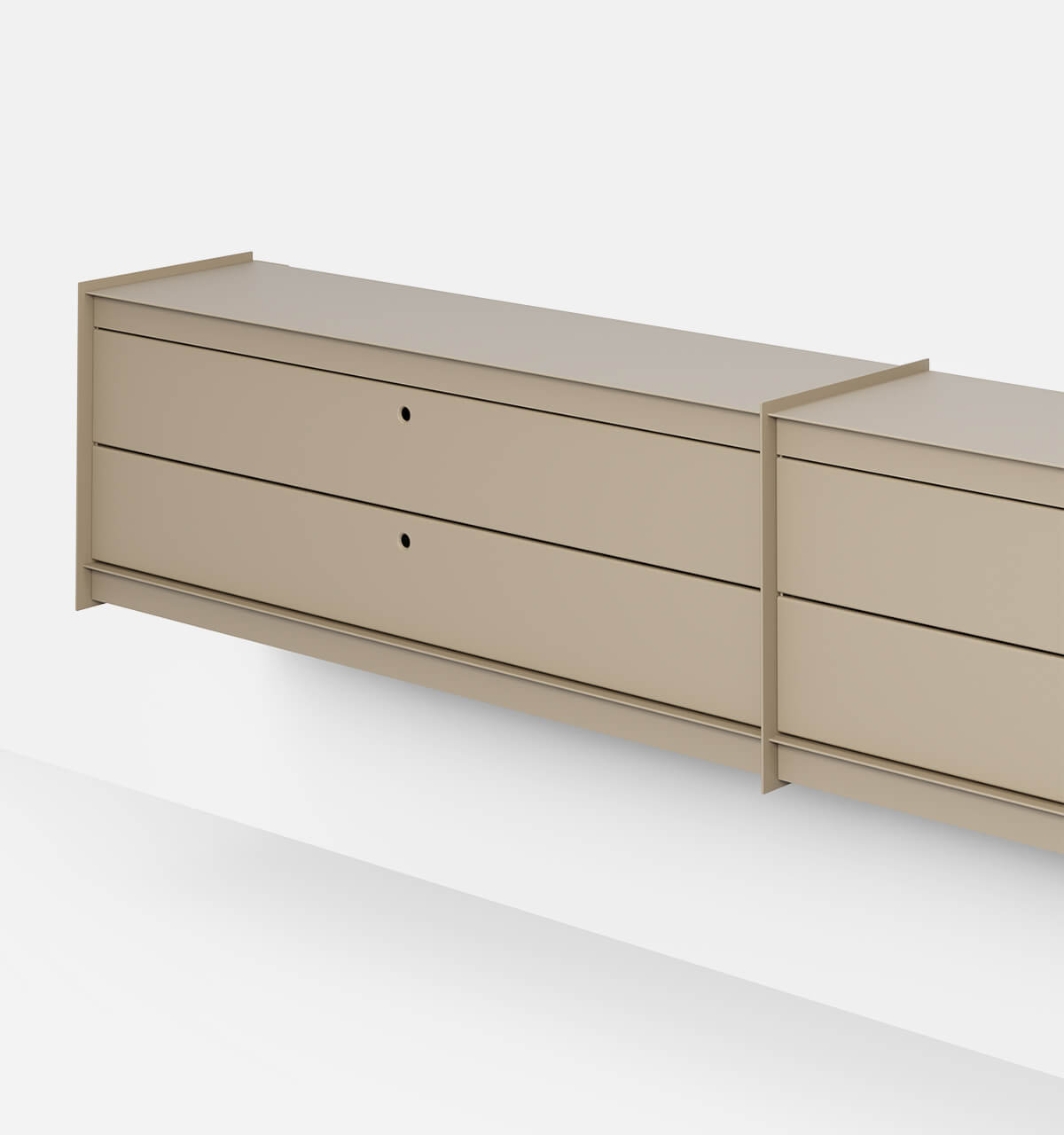 Plié Wall Unit Extension 4 Short Drawers Beige / 240 cm / 94 in