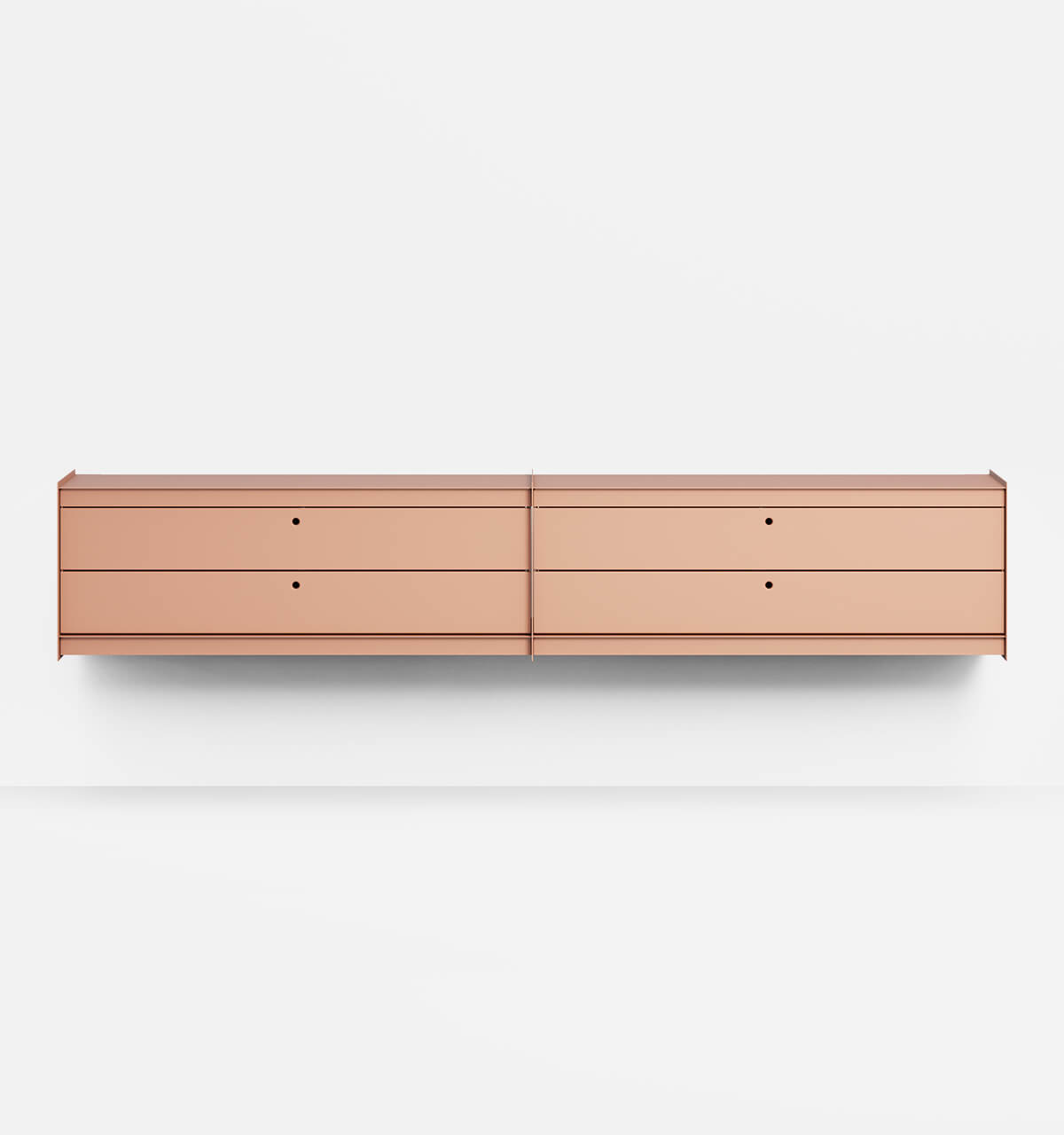 Plié Wall Unit Extension 4 Short Drawers Coral / 240 cm / 94 in