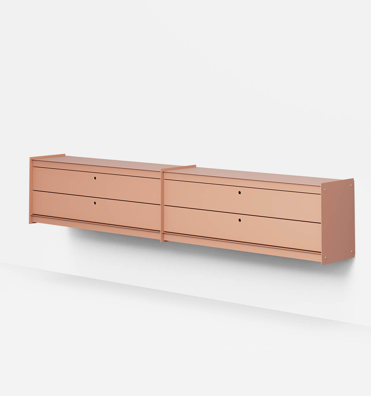 Plié Wall Unit Extension 4 Short Drawers Coral / 240 cm / 94 in